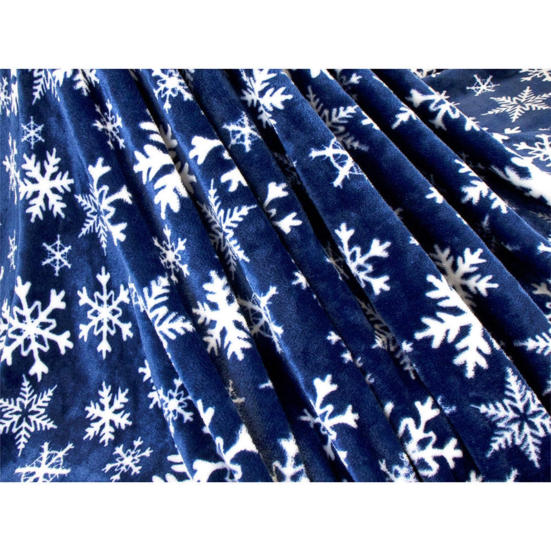 Couverture de Noël flocons de neige bleus