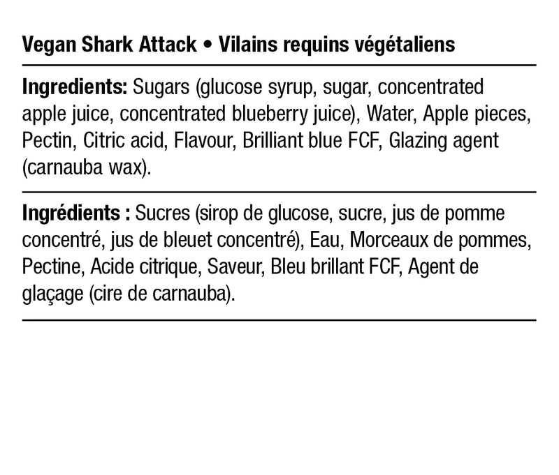Bonbons vilains requins végétaliens