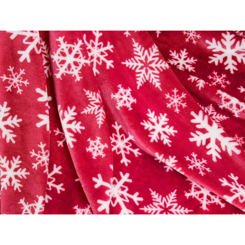 Couverture de Noël flocons de neige rouge