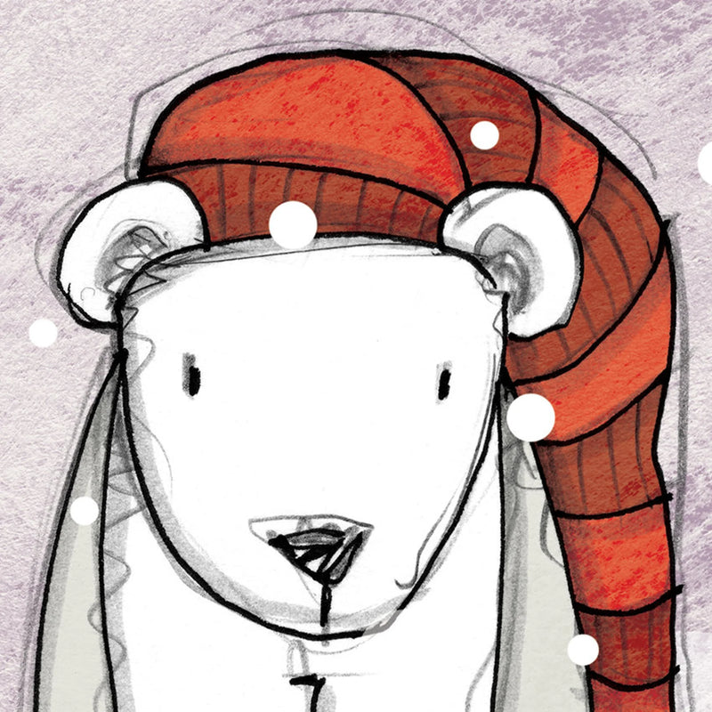 Carte ours polaire avec chapeau