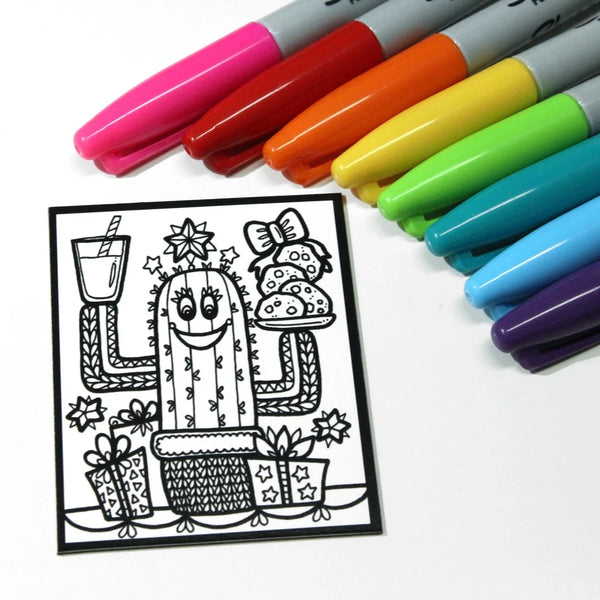 Aimant à colorier - Cactus de Noël