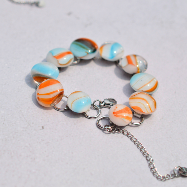 Bracelet Soleil et Lagune – Verre fusionné - Collection Gemstones