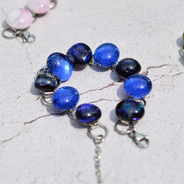 Bracelet Nuit Étoilée – Verre fusionné dichroïque - Collection Gemstones