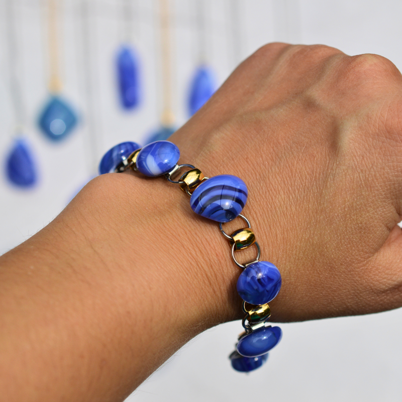 Agate bleue rubanée – Douceur et communication - Collection Gemstones