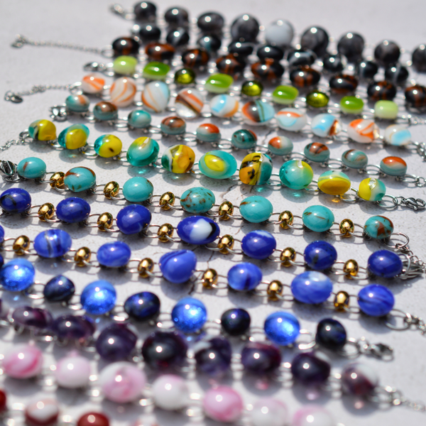 Bracelet Nuit Étoilée – Verre fusionné dichroïque - Collection Gemstones