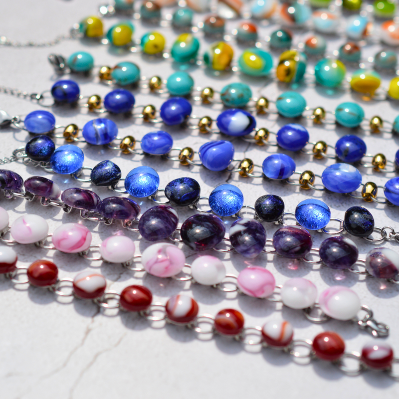 Bracelet Nuit Étoilée – Verre fusionné dichroïque - Collection Gemstones