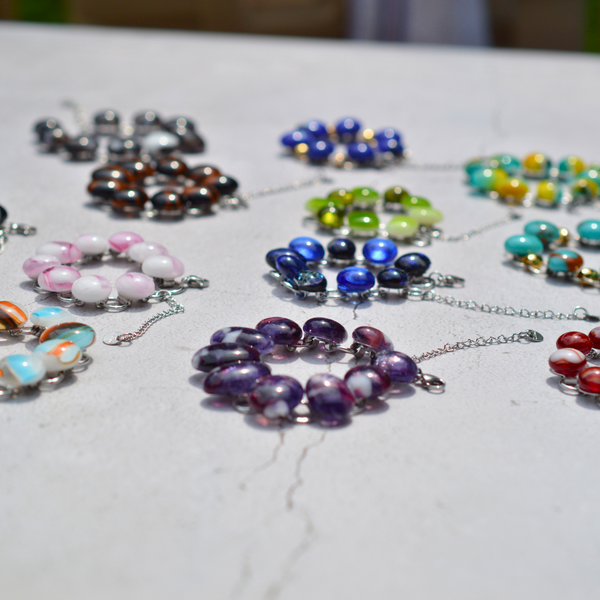 Bracelet Vert Pomme et Lumière – Verre fusionné - Collection Gemstones