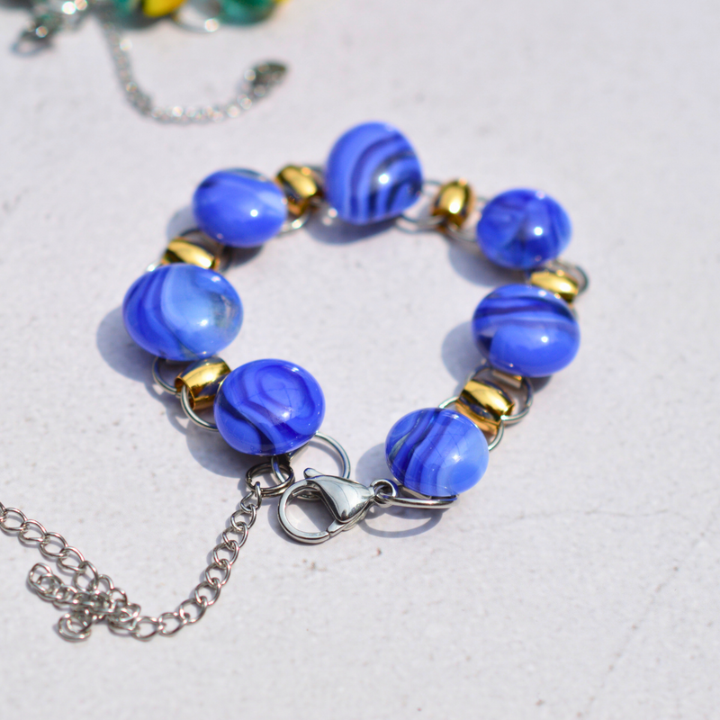 Agate bleue rubanée – Douceur et communication - Collection Gemstones