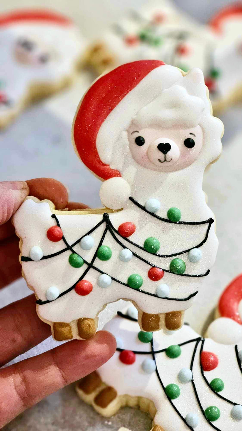 Biscuit lama de Noël festif
