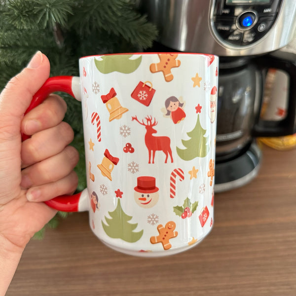 Tasse 15 oz motifs de Noël classiques