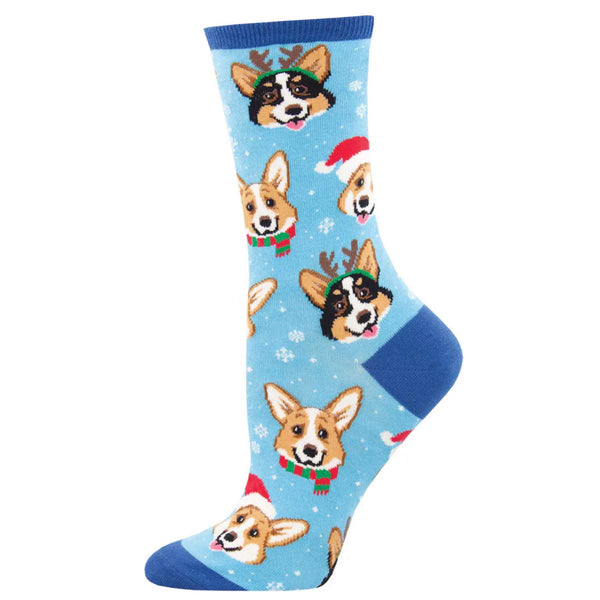 Chaussettes Corgi de Noël pour femme