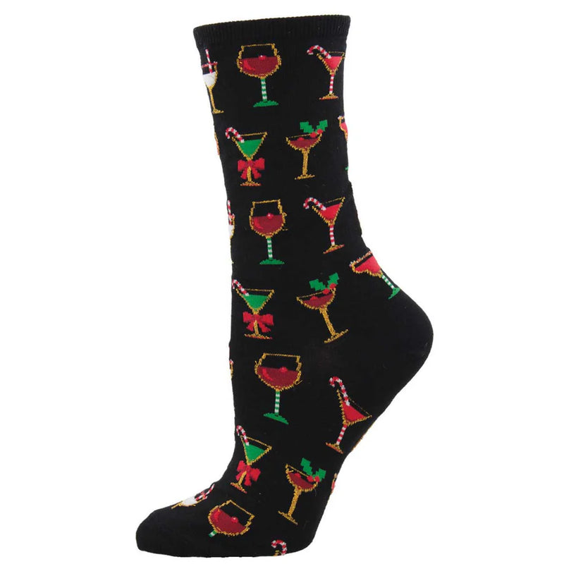 Chaussettes cocktails de Noël pour femme