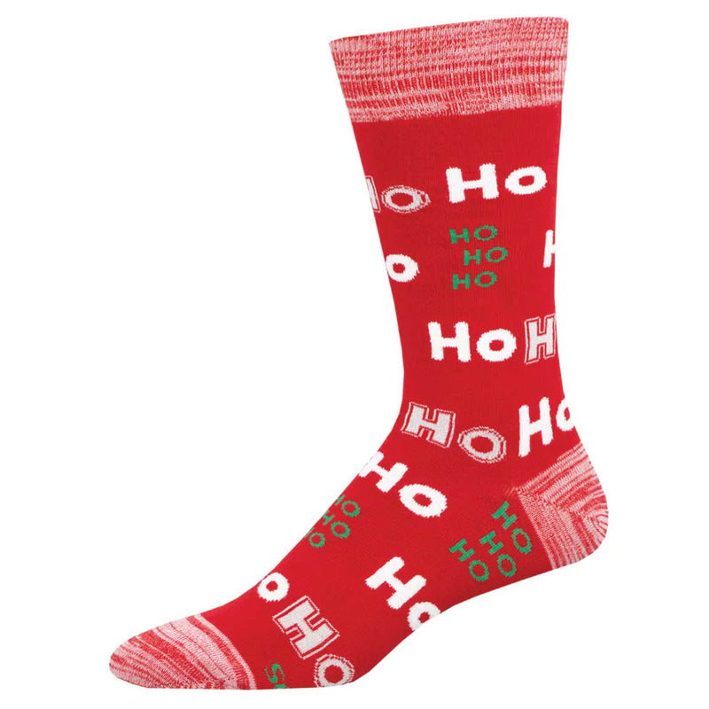 Chaussettes HO HO HO rouge pour homme