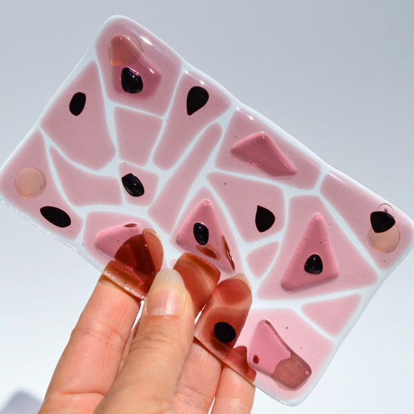 Porte-savon mosaïque rose antique