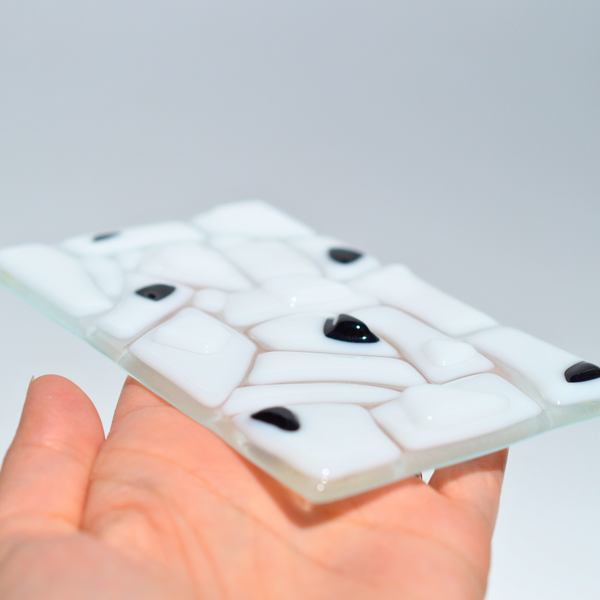 Porte-savon mosaïque blanc