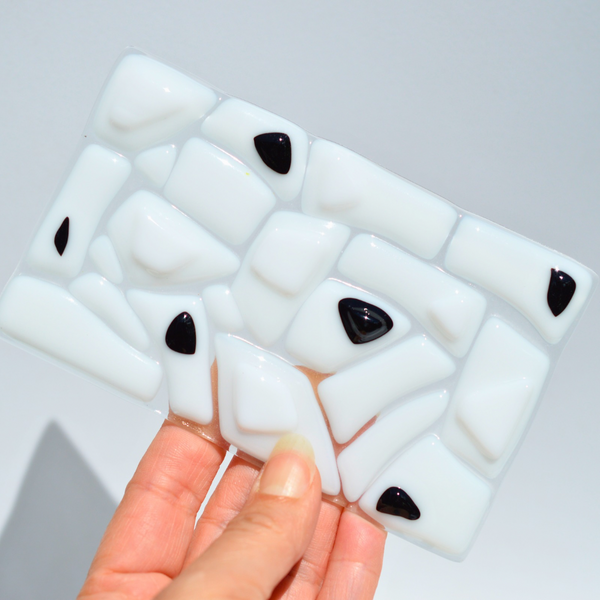 Porte-savon mosaïque blanc