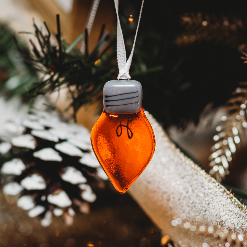 Ornement décoratif en verre orange pour suspendre dans l'arbre de Noël pour décorer