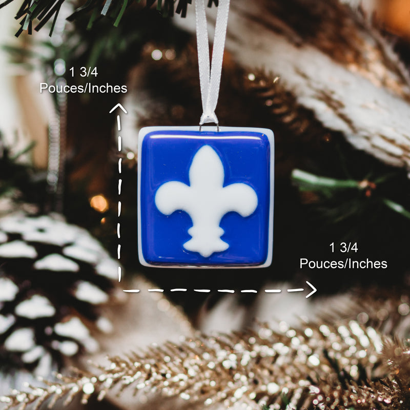 emblème du Québec fleurdelisé bleu et blanc à l'image du drapeau pour la St-jean bapstiste
